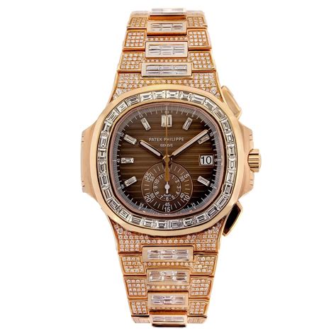 patek philippe nautilus brown dial 18k rose gold|patek philippe nautilus full diamond.